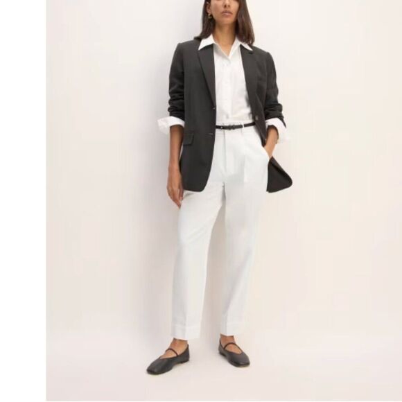 NWOT Everlane The Draper Tapered Pant in Buttersmooth White Size 14 - Picture 2 of 13